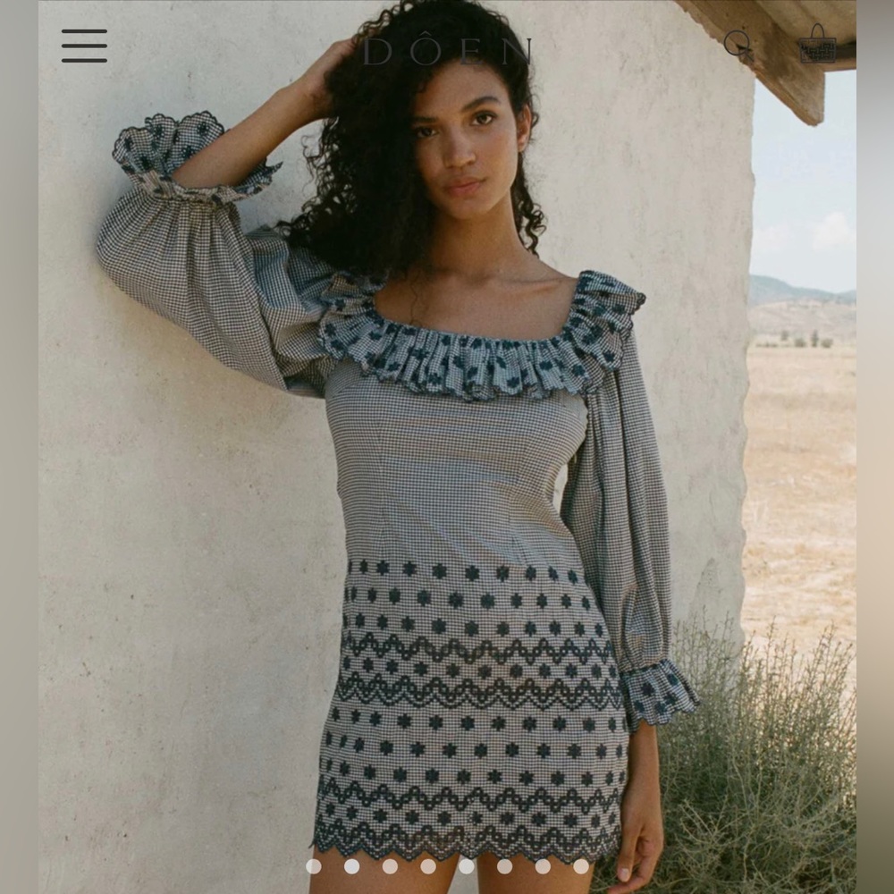 Brand new Doen Franique Dress in Azure Paris Gingham with tags (never worn)